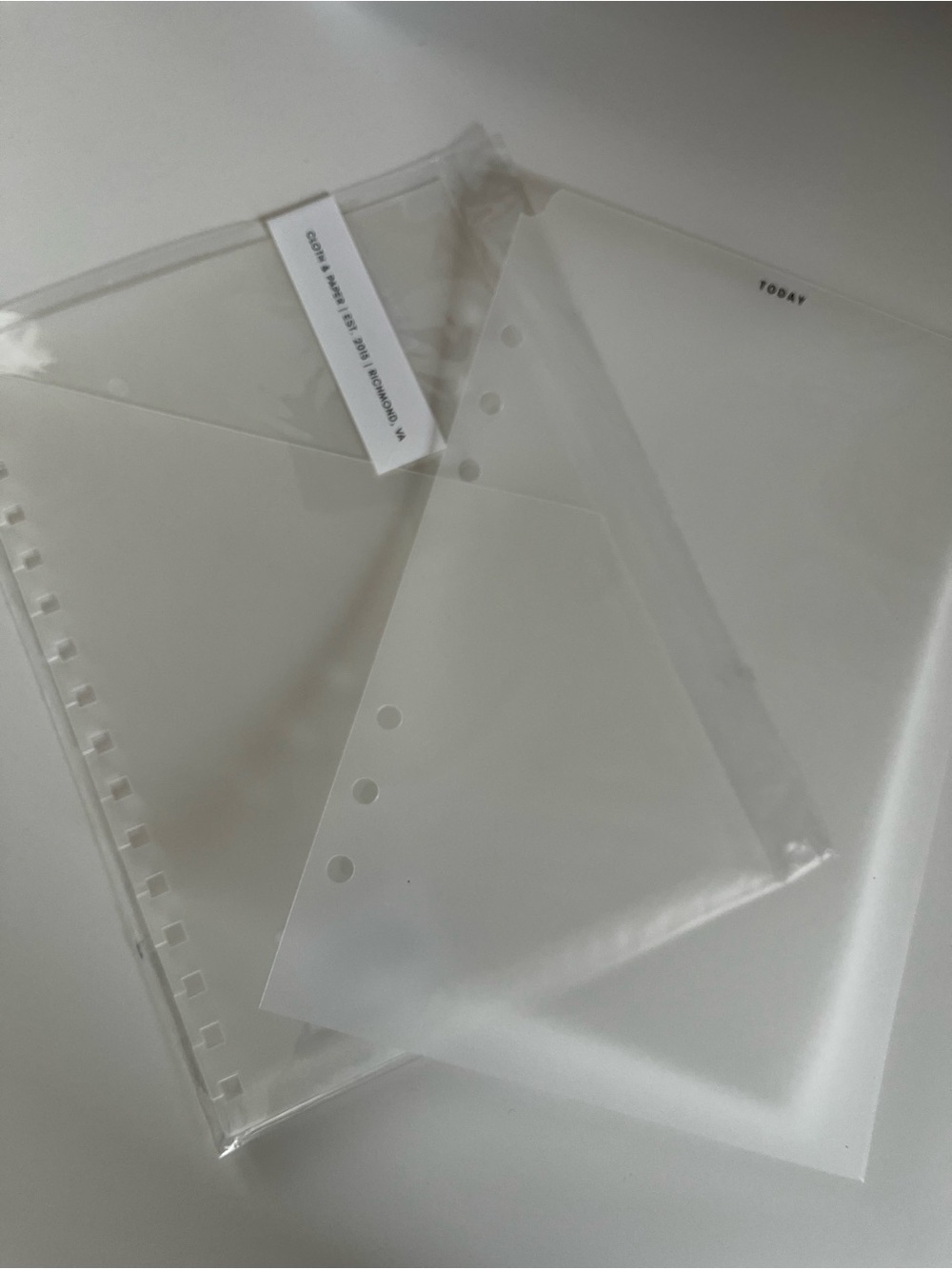 Frosted Clear Multi-Hole Planner Pockets – Translucent Organizer Set